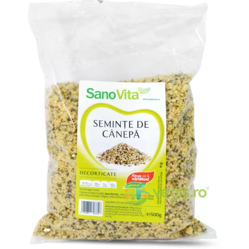 Seminte De Canepa Decorticate 500g SANOVITA — preț și oferte
