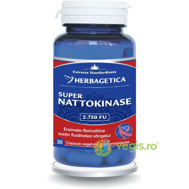 Super Nattokinase 2.750 FU 30cps HERBAGETICA — preț și oferte
