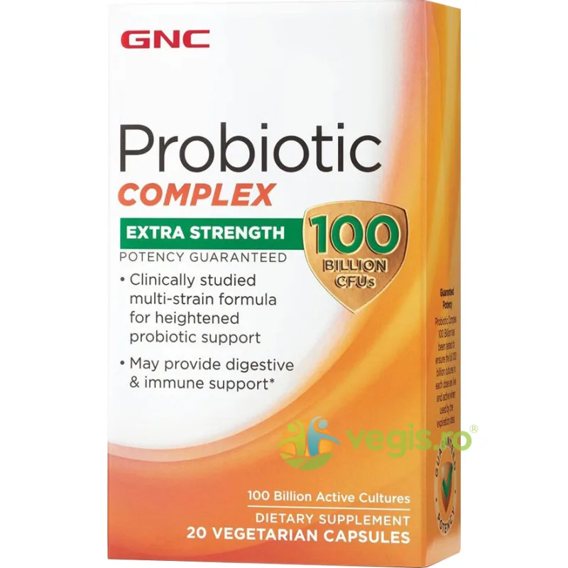 Probiotic Complex Extra Strength 100 Miliarde Culturi Vii (CFU) 20cps vegetale GNC — preț și oferte