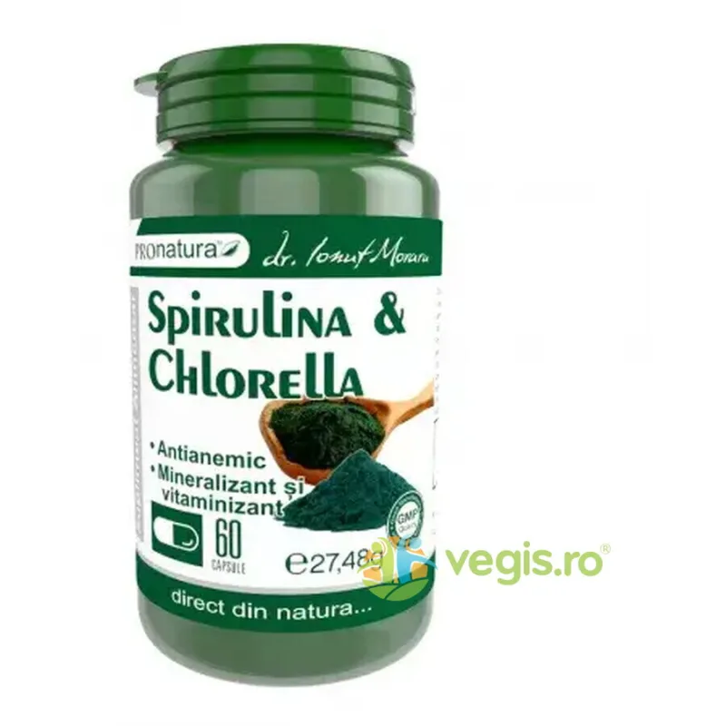 Spirulina si Chlorella 60cps Medica - Pro Natura — preț și oferte