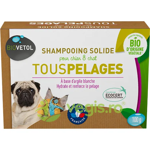 Sampon Solid pentru Toate Tipurile de Blana Catei si Pisici 100g BIOVETOL — preț și oferte
