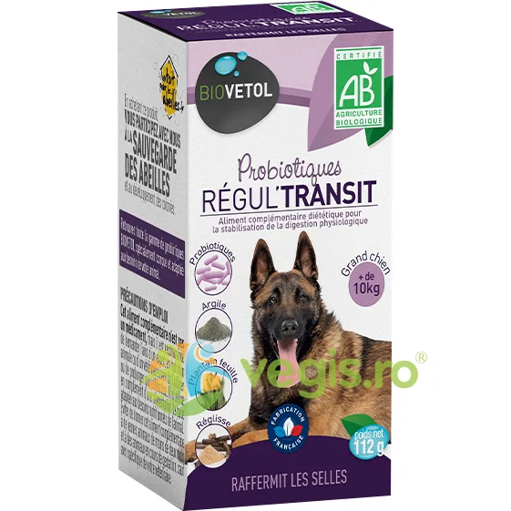 Probiotic Regul Transit pentru Catei Talie Mare (+10kg) 112g BIOVETOL — preț și oferte