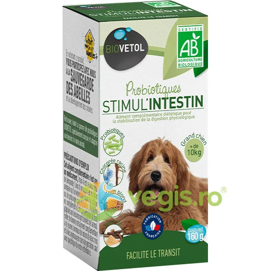 Probiotic Stimul Intestin pentru Catei Talie Mare (+10kg) 160g BIOVETOL — preț și oferte