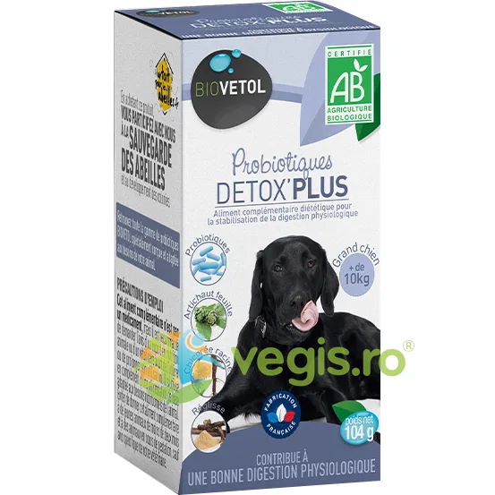 Probiotic Detox Plus pentru Catei de Talie Mare (+10kg) 104g BIOVETOL — preț și oferte