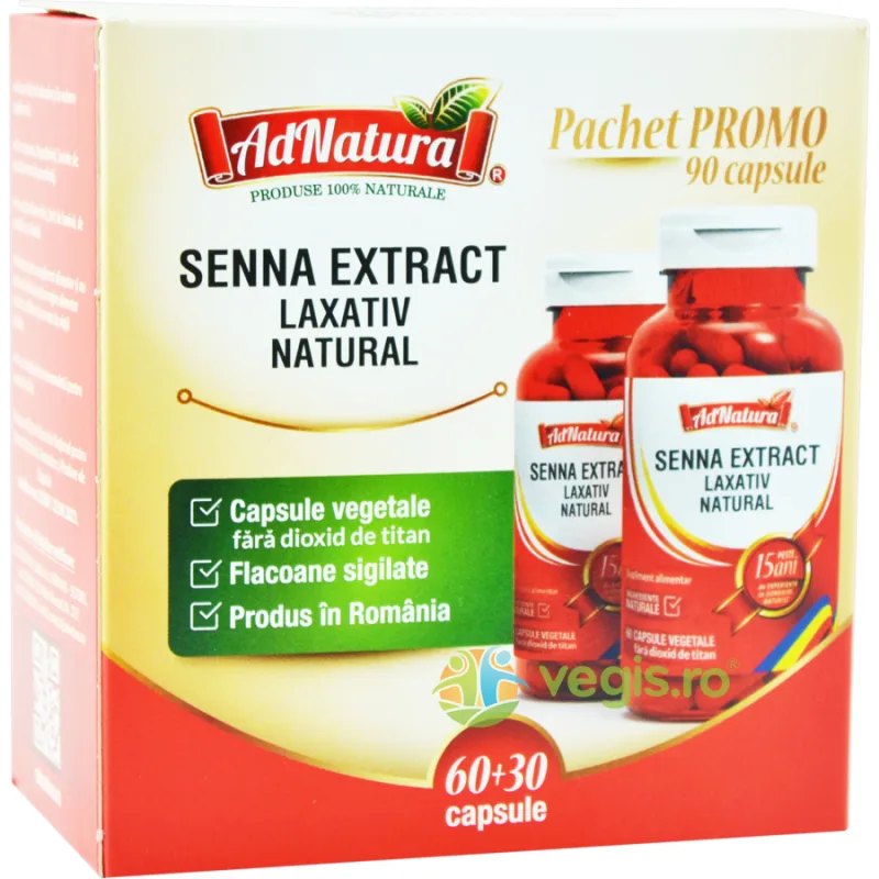 Pachet Senna Extract 60cps+30cps ADNATURA — preț și oferte