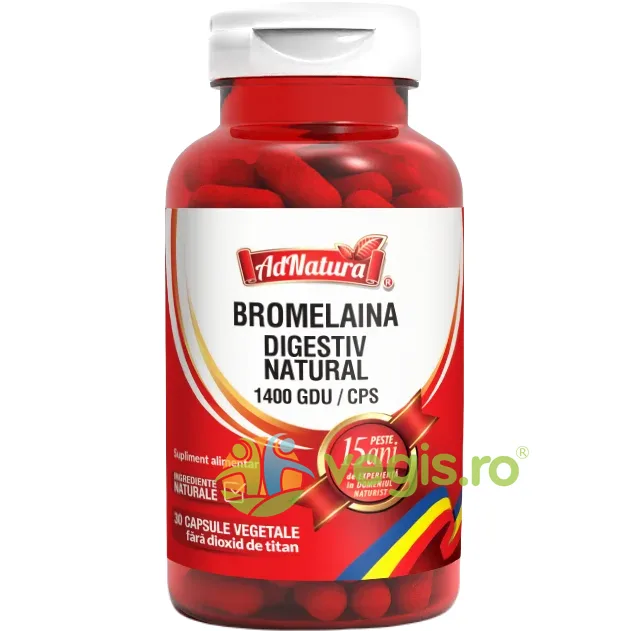 Bromelaina Digestiv Natural 1400GDU 30cps ADNATURA — preț și oferte