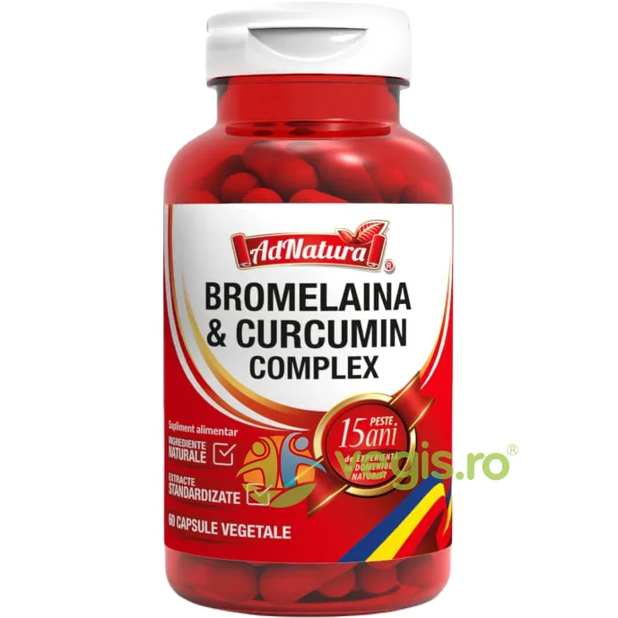 Bromelaina si Curcumin Complex 60cps ADNATURA — preț și oferte
