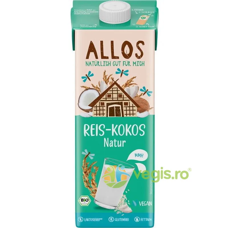 Bautura de Orez si Cocos fara Gluten si Lactoza Ecologic/Bio 1L ALLOS — preț și oferte