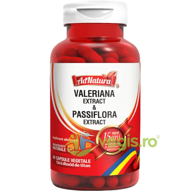 Valeriana si Passiflora Extract 30cps ADNATURA — preț și oferte