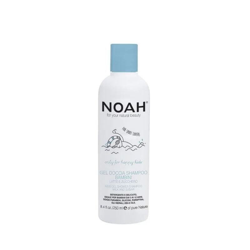 Noah Gel de dus si sampon cu lapte & zahar pentru copii, 250 ml — preț și oferte