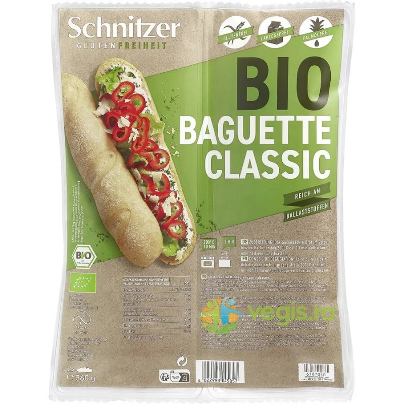 Bagheta Clasica fara Gluten Ecologica/Bio 360g SCHNITZER — preț și oferte