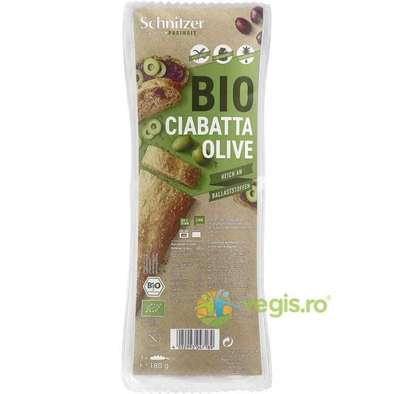 Ciabatta cu Masline fara Gluten Ecologica/Bio 180g SCHNITZER — preț și oferte
