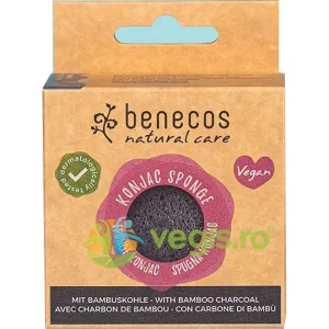 Burete din Konjac pentru Ten Gras si Acneic cu Carbune din Bambus 15g