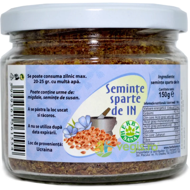 Seminte De In Sparte (Borcan) 150g Herbavit — preț și oferte