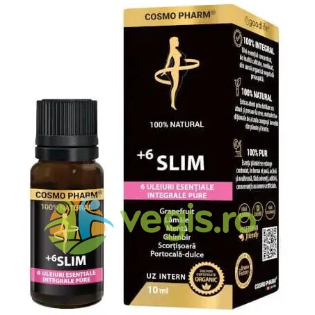 6Slim Mix de Uleiuri Esentiale (Grapefruit, Lamaie, Menta, Ghimbir, Scortisoara, Portocala) 10ml COSMO PHARM — preț și oferte