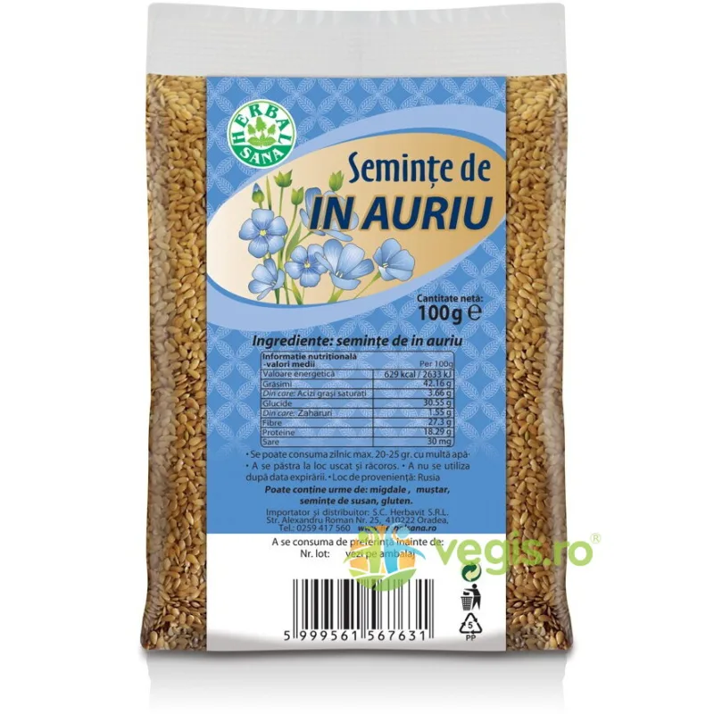 Seminte de In Auriu 100g Herbavit — preț și oferte