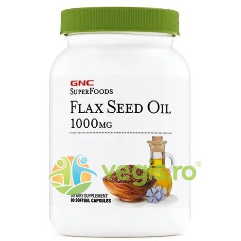 Ulei din Seminte de In SuperFoods 1000mg  90cps moi GNC — preț și oferte