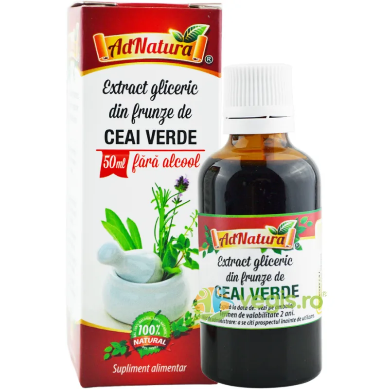 Extract Gliceric cu Ceai Verde fara Alcool 50ml ADNATURA — preț și oferte