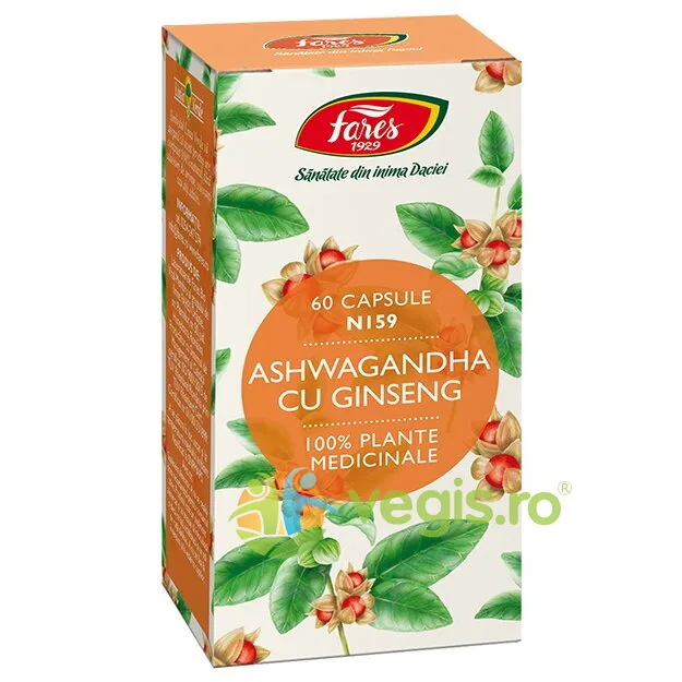 Ashwagandha cu Ginseng (N159) 60cps FARES — preț și oferte