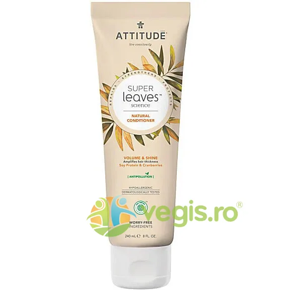 Balsam pentru Volum si Stralucire cu Proteina din Soia si Merisoare Super Leaves 240ml ATTITUDE — preț și oferte