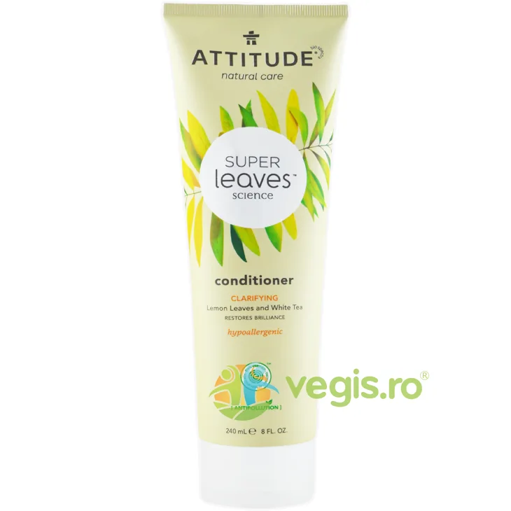Balsam pentru Par Gras Frunze de Lamaie si Ceai Alb Super Leaves 240ml ATTITUDE — preț și oferte