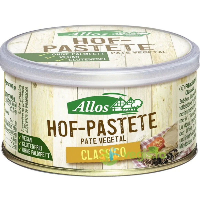 Pate Vegetal Clasic fara Gluten Ecologic/Bio 125g ALLOS — preț și oferte