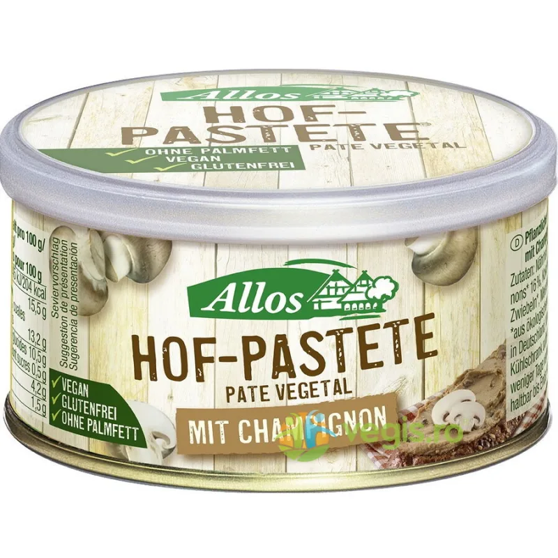 Pate Vegetal cu Ciuperci Champinion fara Gluten Ecologic/Bio 125g ALLOS — preț și oferte
