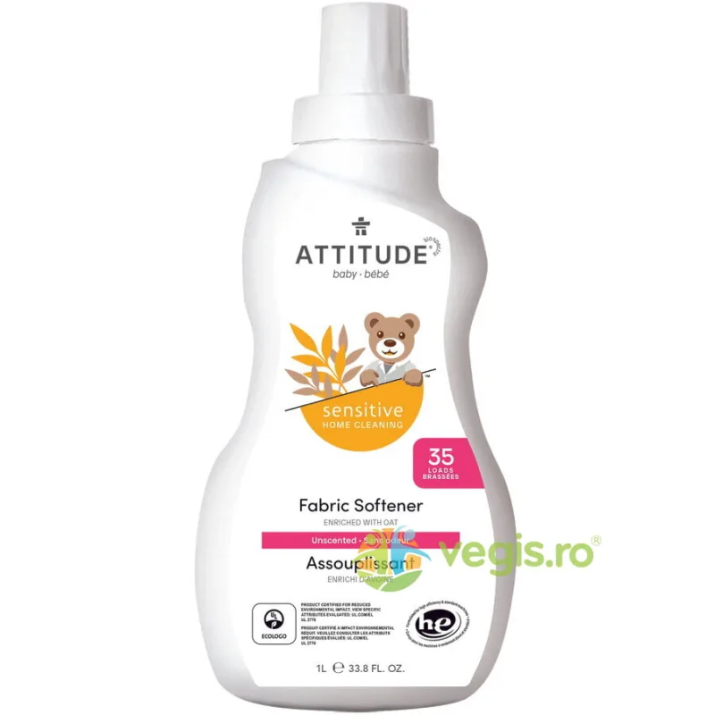 Balsam de Rufe Bebelusi fara Parfum Sensitive Skin Baby Natural 1L ATTITUDE — preț și oferte