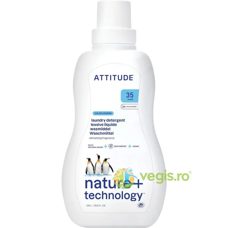 Detergent Lichid pentru Rufe cu Flori de Camp 1.04L ATTITUDE — preț și oferte