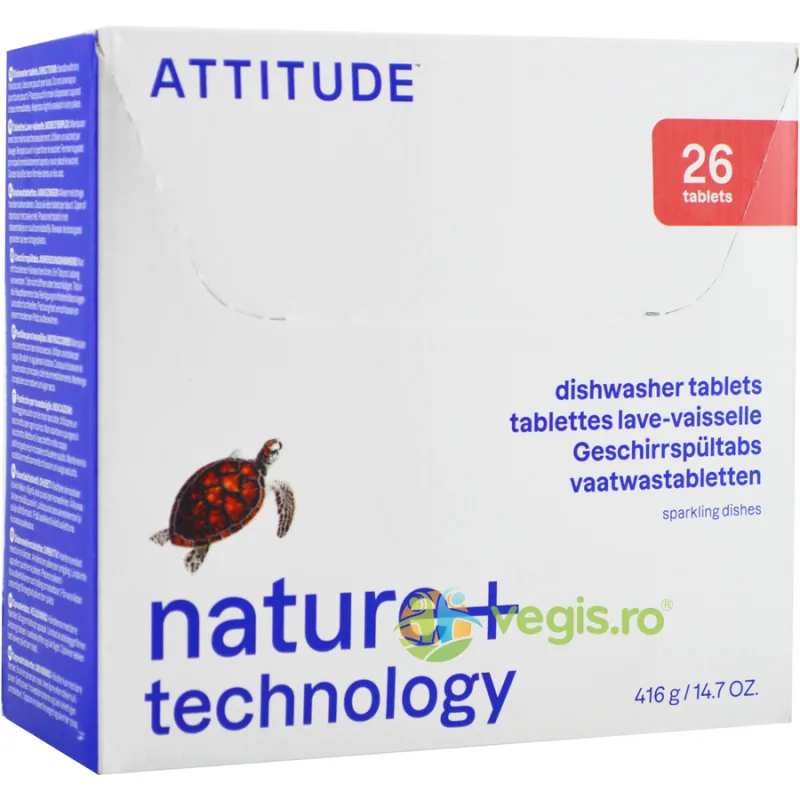 Detergent pentru Masina de Spalat Vase Automata fara Fosfati 26buc ATTITUDE — preț și oferte
