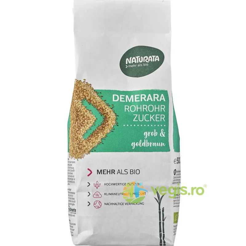 Zahar Brut din Trestie Demerara Ecologic/Bio 500g NATURATA — preț și oferte