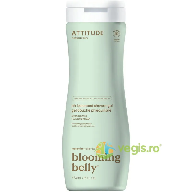Gel de Dus cu Ulei de Argan pentru Femei Insarcinate Blooming Belly 473ml ATTITUDE — preț și oferte