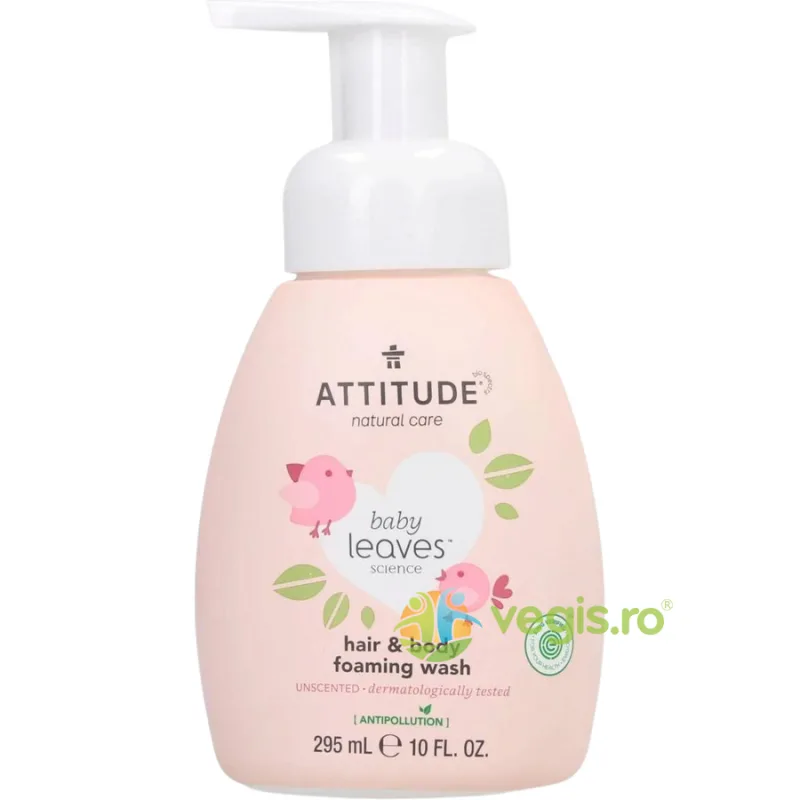 Spuma 2in1 pentru Par si Corp fara Miros Baby Leaves 295ml ATTITUDE — preț și oferte