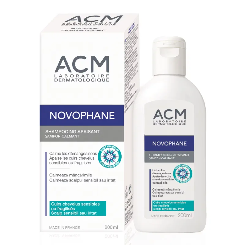 Sampon calmant pentru scalp sensibil sau iritat Novophane, 200 ml, ACM — preț și oferte
