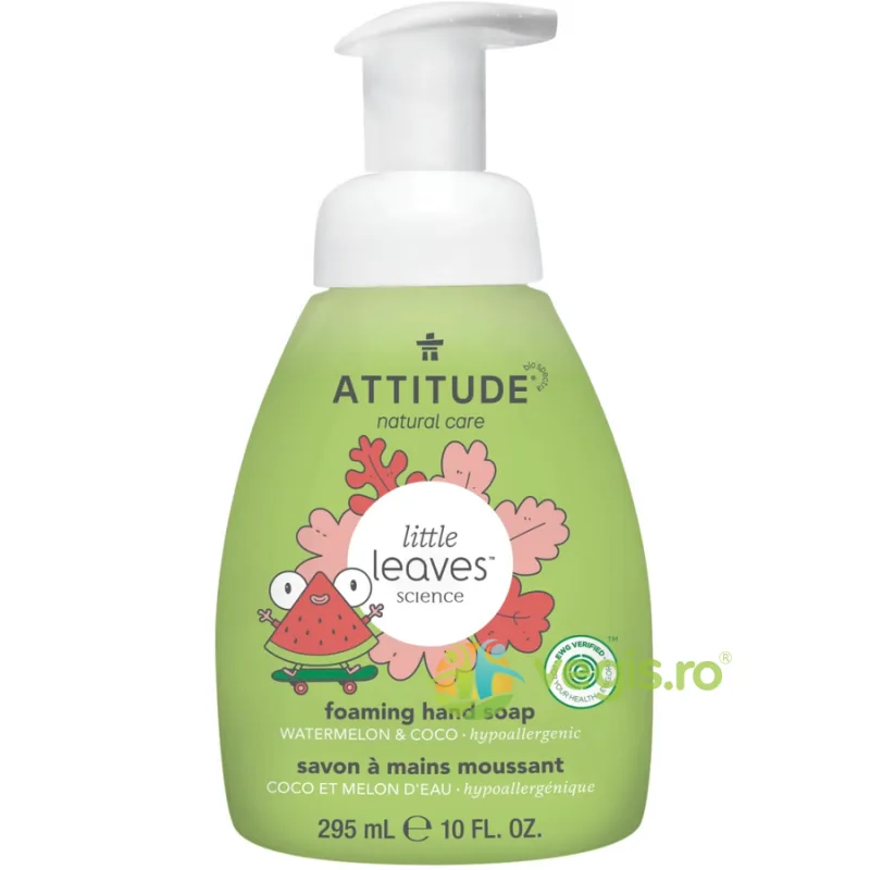 Sapun Lichid (Spuma) de Maini pentru Copii cu Pepene si Cocos 295ml ATTITUDE — preț și oferte