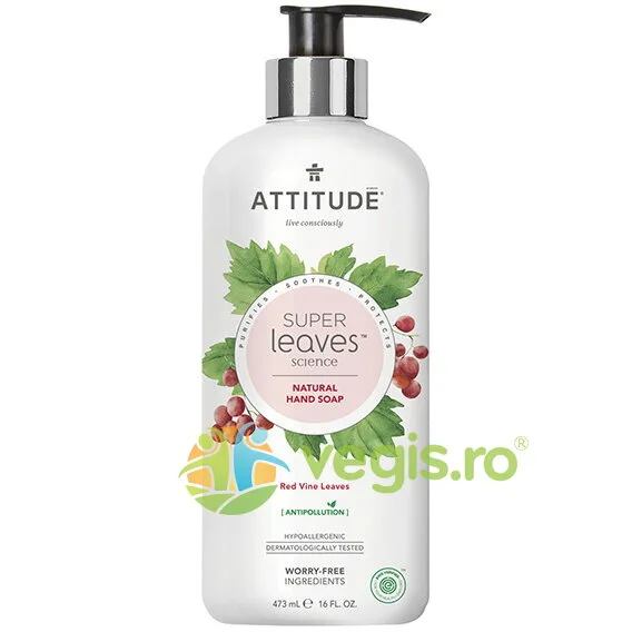 Sapun Lichid de Maini cu Frunze de Vita de Vie Super Leaves 473ml ATTITUDE — preț și oferte