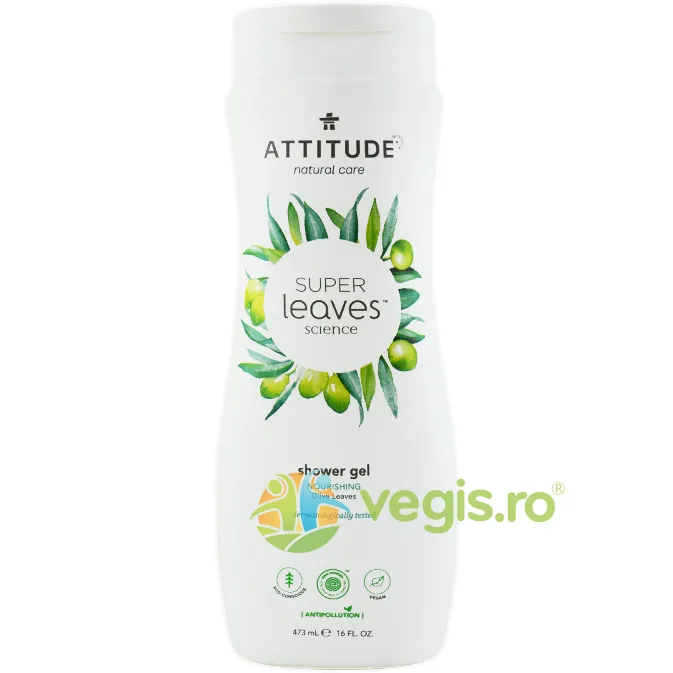Gel de Dus Hranitor cu Frunze de Maslin Super Leaves 473ml ATTITUDE — preț și oferte