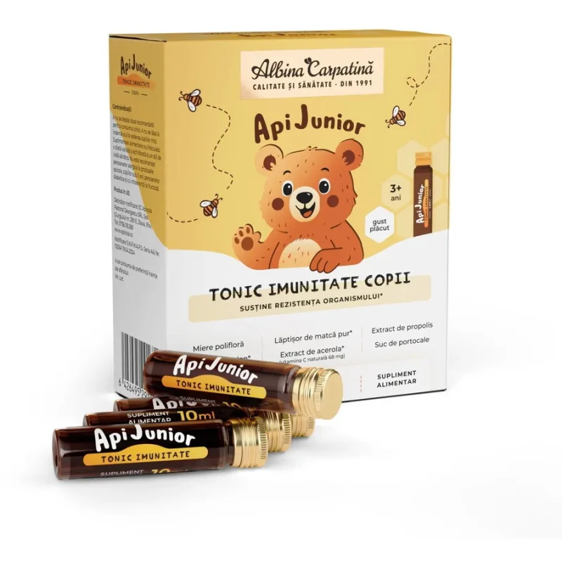 Apijunior Imunitate pentru Copii 10 fiole x 10ml Albina Carpatina — preț și oferte