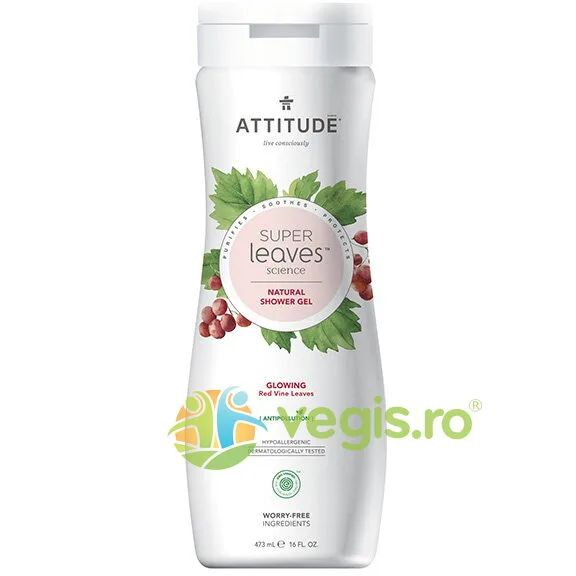 Gel de Dus pentru Stralucirea Pielii cu Frunze de Vita de Vie Super Leaves 473ml ATTITUDE — preț și oferte