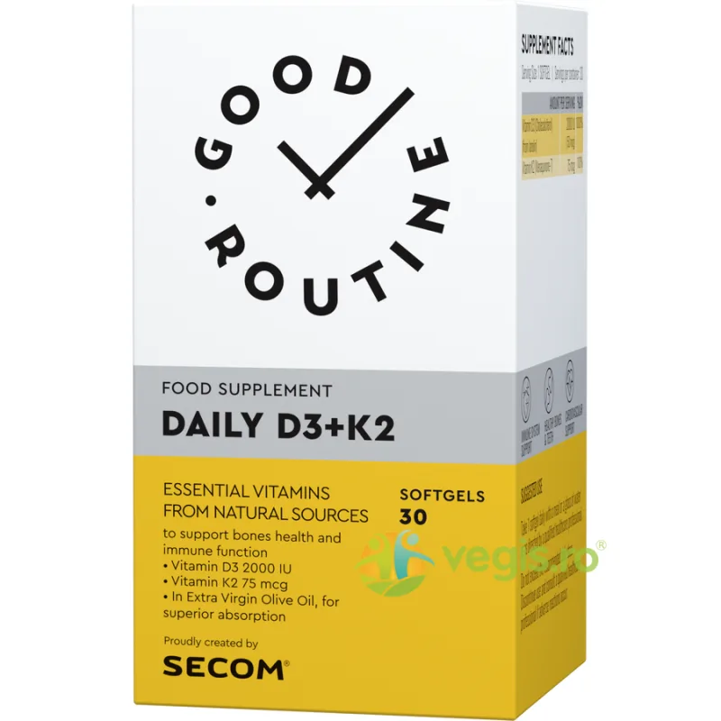 Daily D3+K2 30cps moi Secom, GOOD ROUTINE — preț și oferte