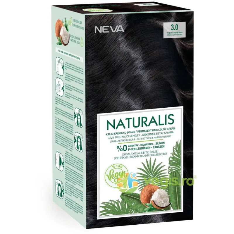 Vopsea de Par Vegana, fara Amoniac Saten Inchis Intens 3.0 Naturalis Neva 150ml — preț și oferte