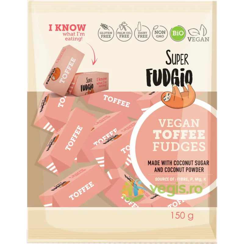 Caramele cu Aroma de Toffee fara Gluten Ecologice/Bio 150g SUPER FUDGIO — preț și oferte