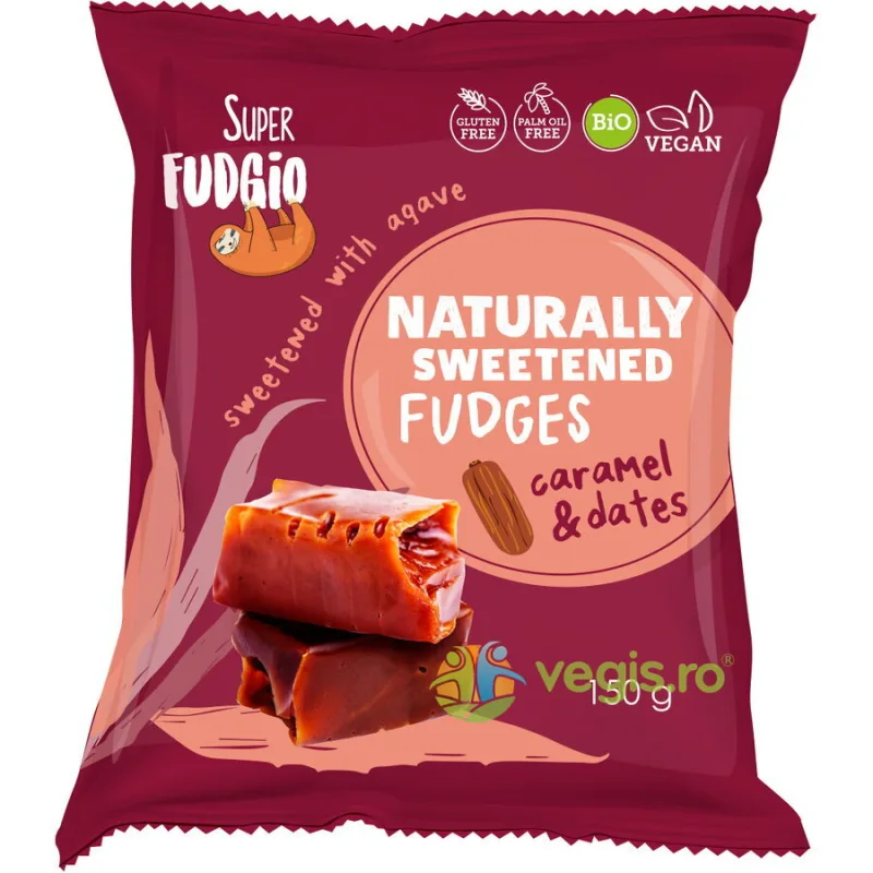 Caramele cu Aroma de Caramel si Curmale fara Gluten Ecologice/Bio 150g SUPER FUDGIO — preț și oferte