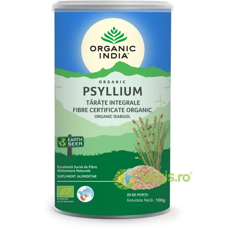 Tarate de Psyllium Integrale Ecologice/Bio 100g ORGANIC INDIA — preț și oferte