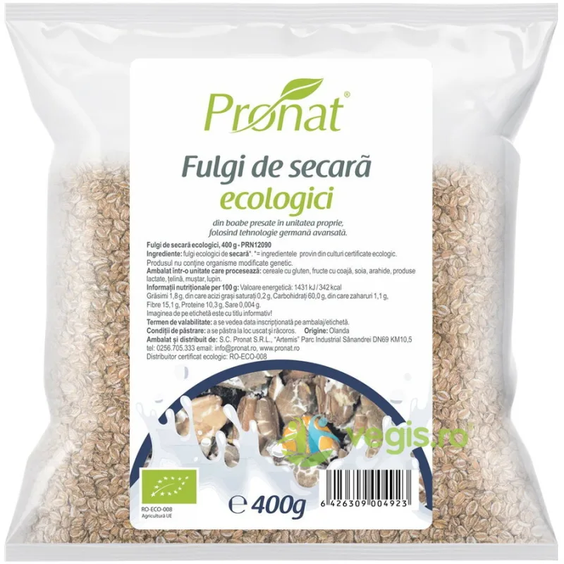 Fulgi de Secara Ecologici/Bio 400g PRONAT — preț și oferte