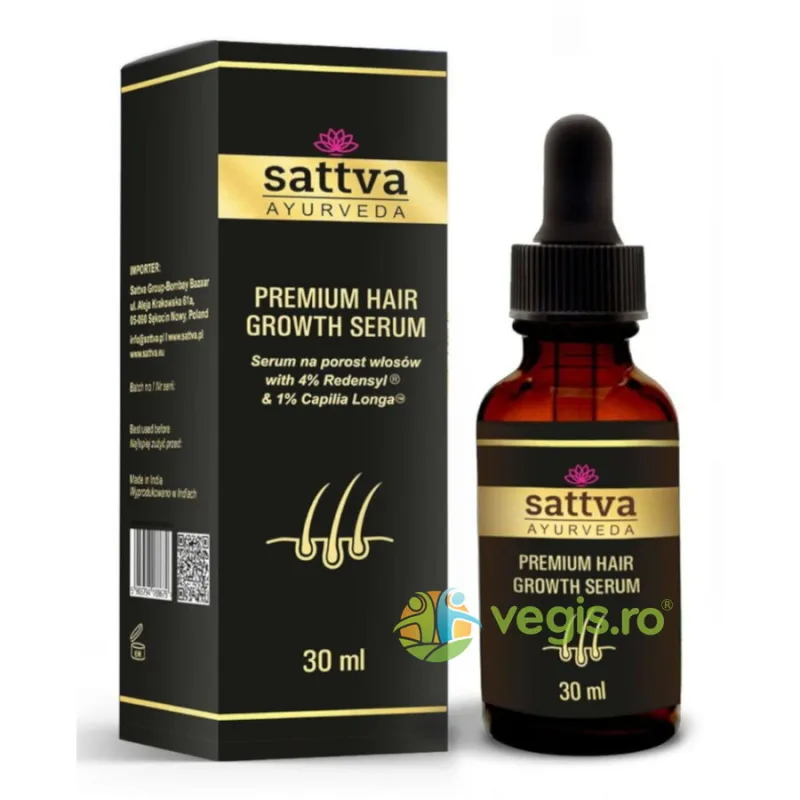 Ser Crestere Par cu Redensyl si Capilia Longa 30ml Sattva Ayurveda — preț și oferte