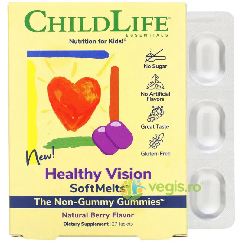 Healthy Vision SoftMelts 27 tablete masticabile Secom, CHILDLIFE ESSENTIALS — preț și oferte