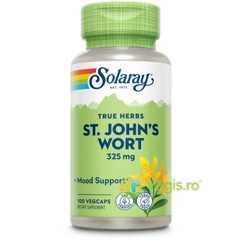St John's Wort (Sunatoare) 325mg 100cps vegetale Secom, Solaray — preț și oferte