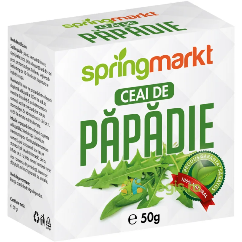 Ceai de Papadie Frunze 50g springmarkt — preț și oferte