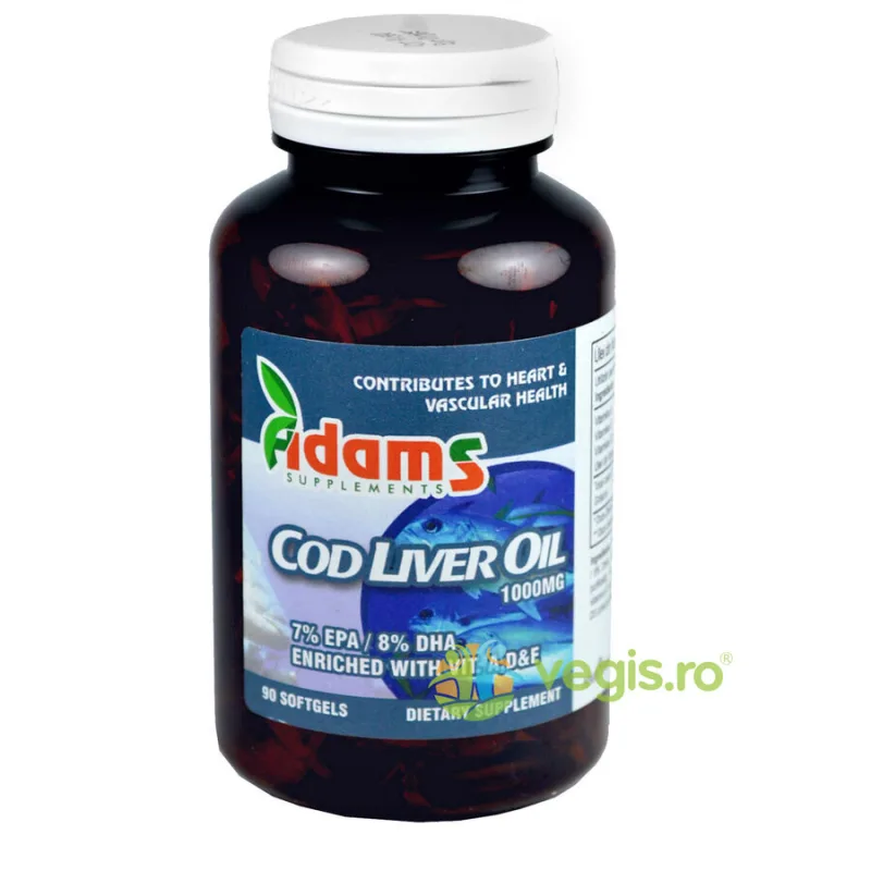 Ulei din Ficat de Cod (Cod Liver Oil) 1000mg 90cps ADAMS VISION — preț și oferte